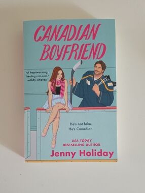 Canadian Boyfriend by Jenny Holiday - Turquoise & Pink Cover